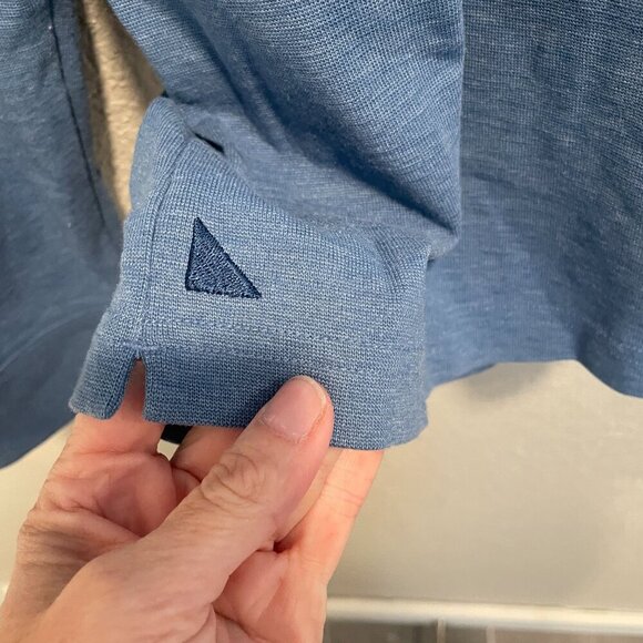 Untuckit Blue Collared Pullover Henley Shirt Men's Large - Picture 3 of 6